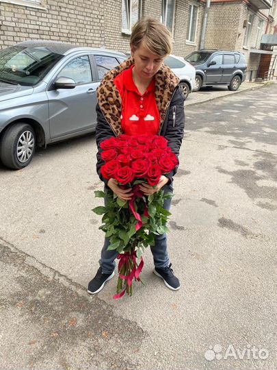 Розы 100 см премиум