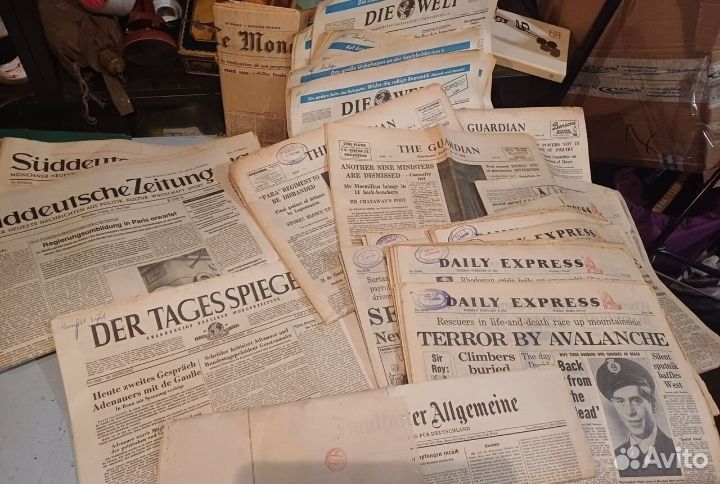Газеты винтаж старая европа 60егоды