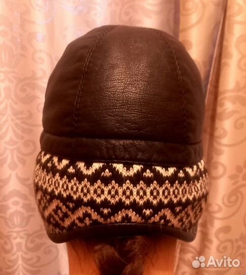 Бейсболка кожаная осень-зима