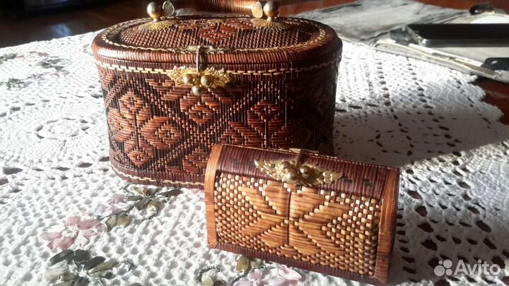 Шкатулки. Ротанг. Ручная работа. Тайланд