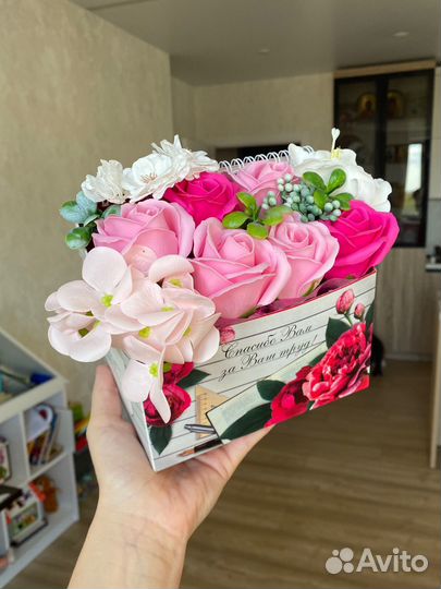 Букет из мыльных роз учителю