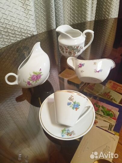 Молочник сливочник ссср,чайная пара