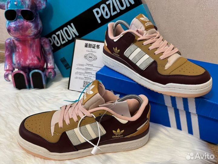 Р.44 Adidas Forum Low кроссовки бордовые