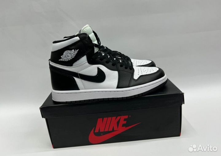 Кроссовки Nike Air Jordan 1 Black & White Люкс