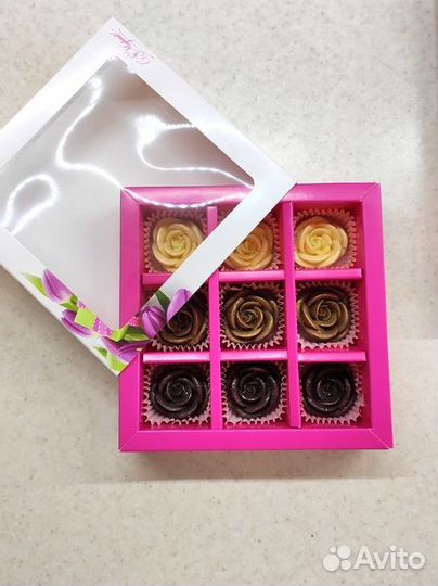 Розы из шоколада. Конфеты ручной работы