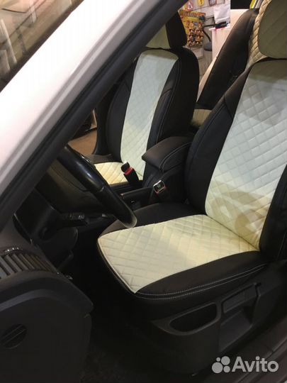 Чехлы автопилот ромб чер+бел Skoda Octavia A5