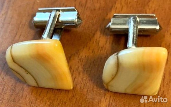 Запонки мужские с яшмой СССР