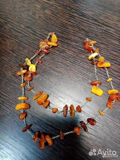 Брошь янтарь старинная винтаж и колье янтарь