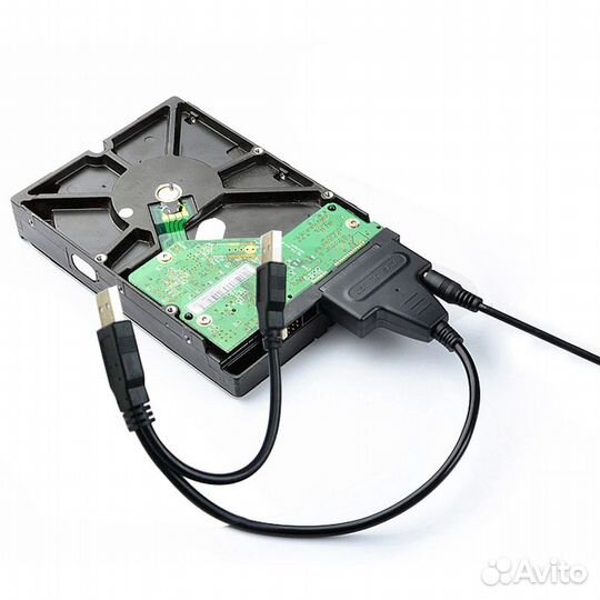 Переходник SATA на USB 2.0 для HDD 3.5 с питанием