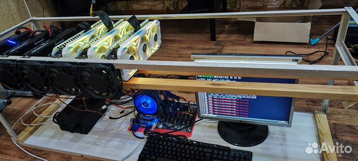 Майнинг ферма (риг) rtx 3060, rtx 3080 ti