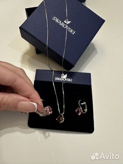 Swarovski комплект розовый