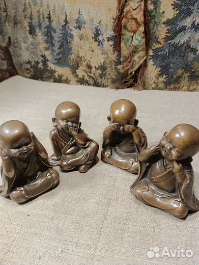 Статуэтк 4 шт латунь уомплект