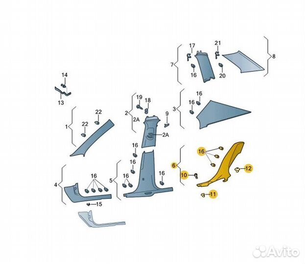 Обшивка салона задняя правая Skoda Octavia cwva