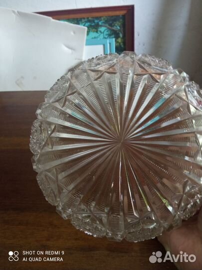 Ваза, конфетница, фруктовница хрустальная СССР