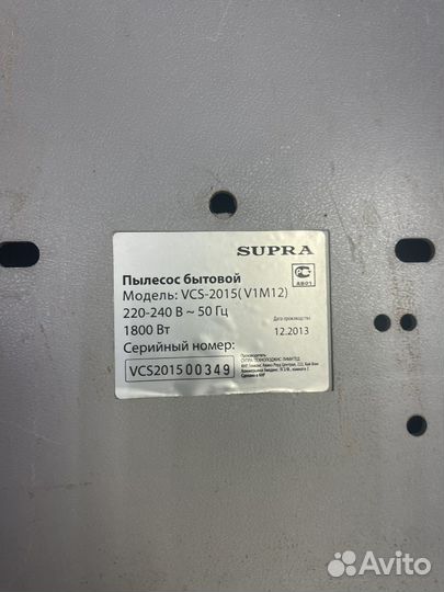Л) Пылесос supra VCS-2015(V1M12) 1800W