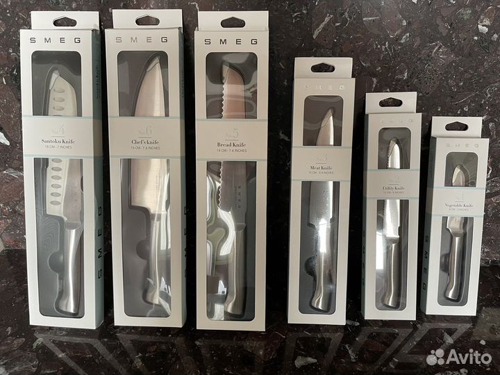 Ножи Smeg Набор ножей Смег с подставкой