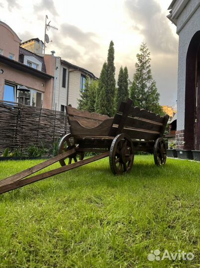 Телега большая деревянная для сада