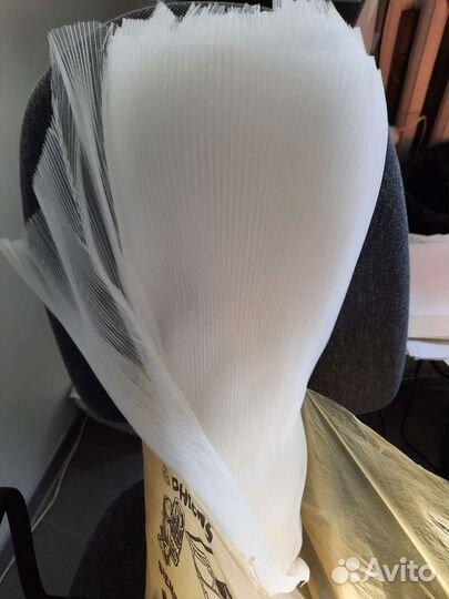 Ткань фатин гофре белая