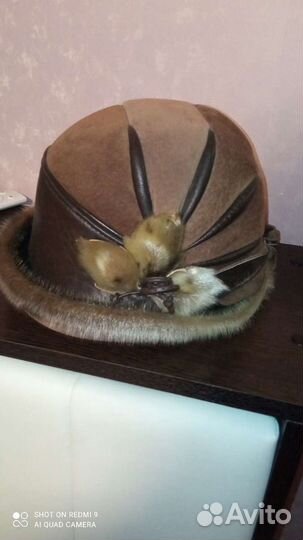 Шляпа Новая: Замша,Кожа,отделка Мех Нерпы