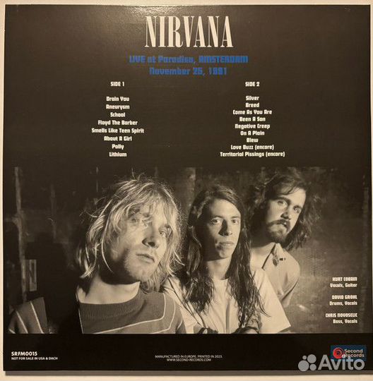 Винил Nirvana – Live AT Paradiso, Amsterdam (grey