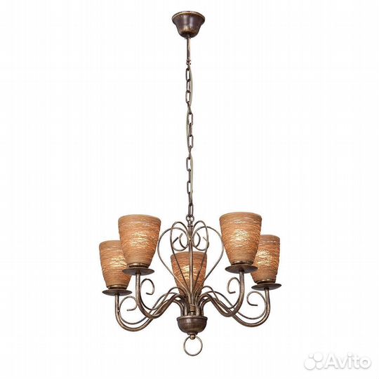 Люстра подвесная металл и текстиль