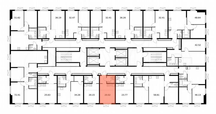Квартира-студия, 20 м², 33/33 эт.