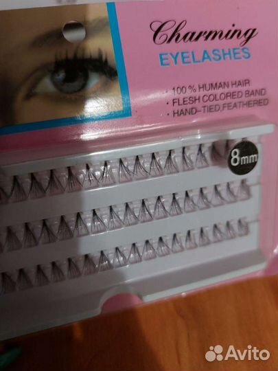 Ресницы для наращивания пучки и патчи, кольца