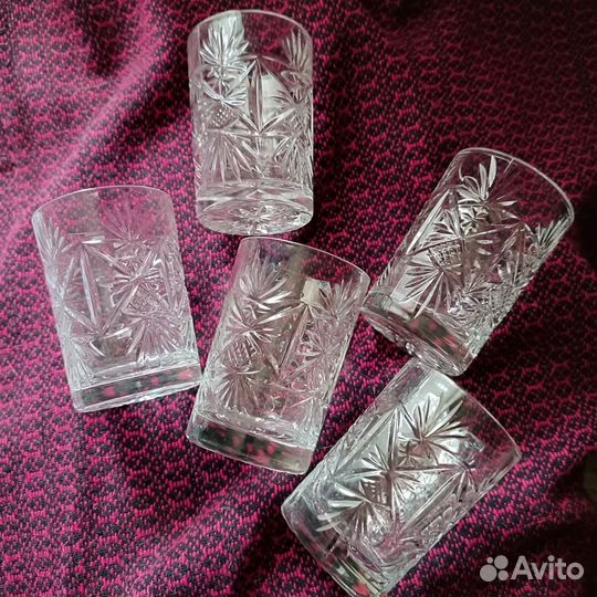 Стаканы, хрусталь, СССР, 5шт
