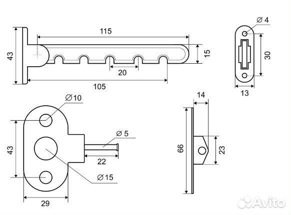 Ограничитель оконный для пвх окна 5 делений