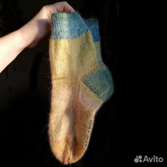 Вязаные носки ручной работы, шерстяные носки