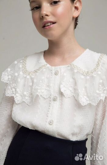 Блузка для школы белая нарядная 1323 Kids