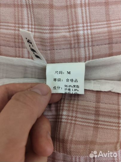 Милая бледно-розовая плиссированная юбка в клетку