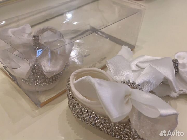 Пинетки на девочку с повязкой