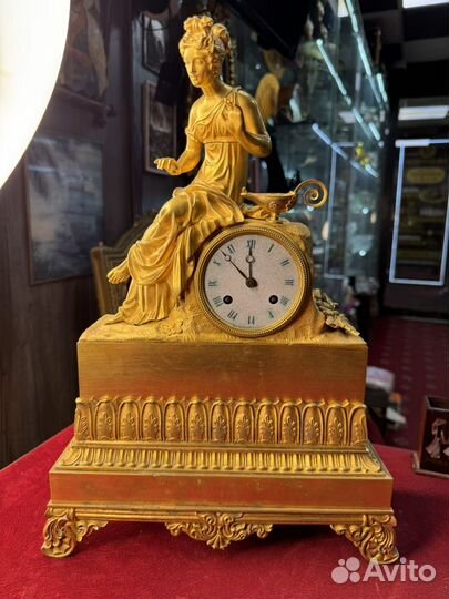 Часы каминные бронза 19 век