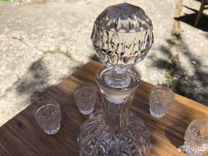 Хрустальный графин с рюмками bohemia чехия