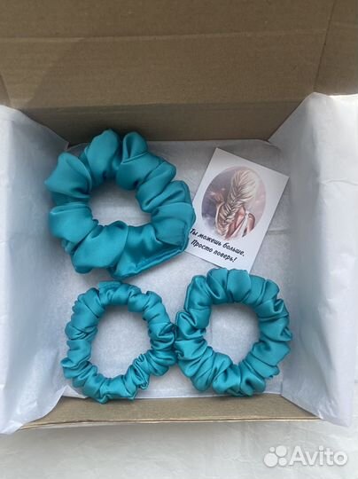 Шелковые резинки для волос, набор 3 шт