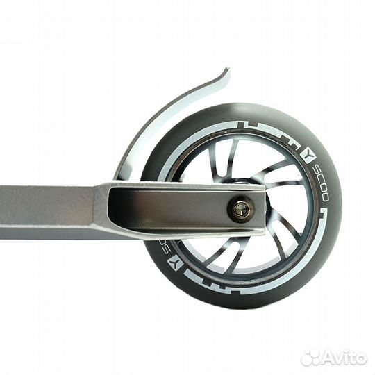 Самокат трюковый Y-scoo wolf 110 mm white grey