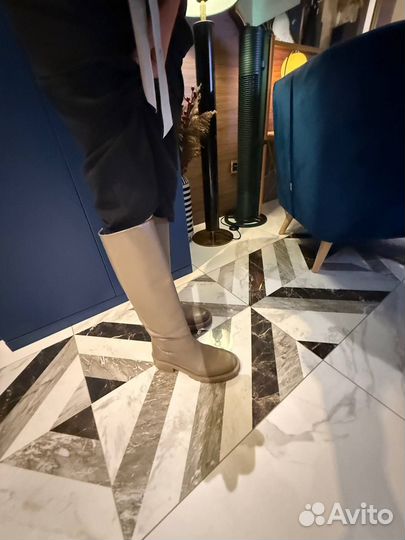 Сапоги Zara 37 натуральная кожа