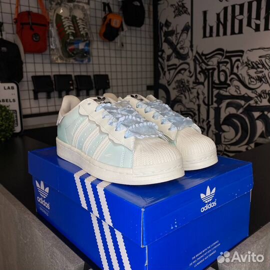 Adidas Superstar Blue Flowers
