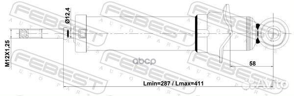 Амортизатор задний GAS.twin tube 01110015R Febest