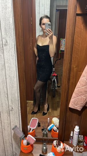 Платье сетка со стразами