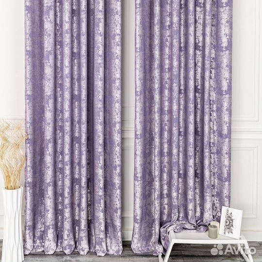 Портьеры мрамор Зарина Сирень шторы