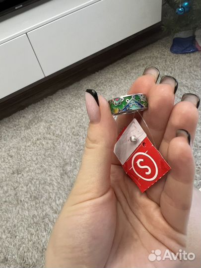 Серебряное кольцо с эмалью