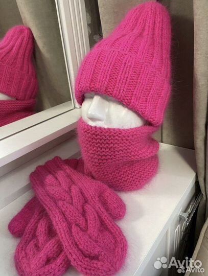 Ручная работа шапка снуд варежки
