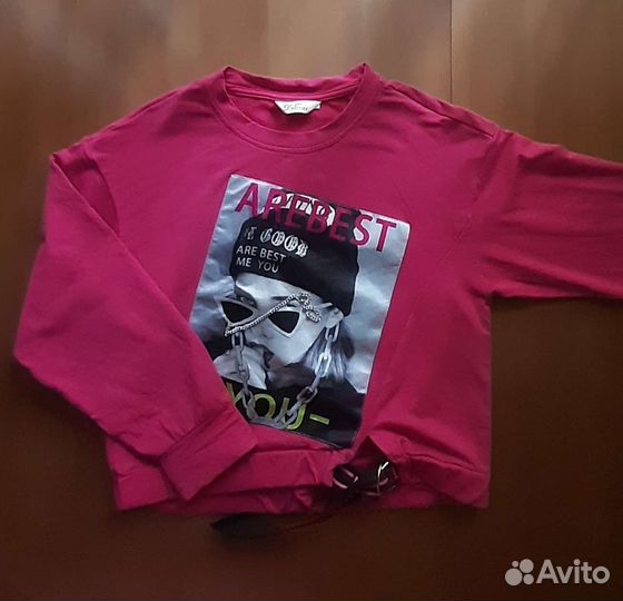 Джинсы и лонгслив для девочки 134