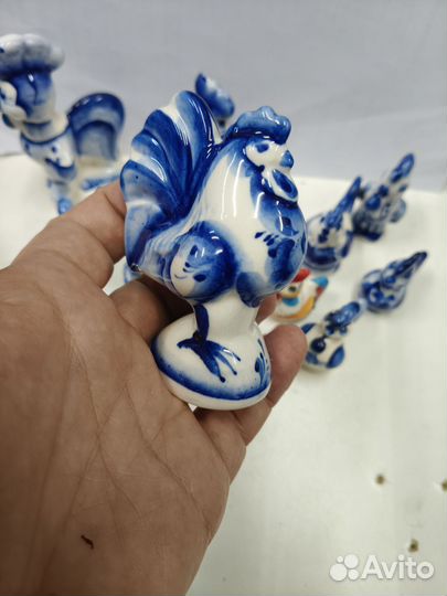 Статуэтка Петушок. Гжель фарфор