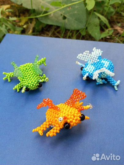 Амигуруми из бисера - Лягушка с крылышками