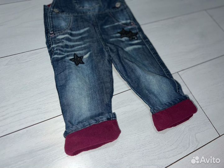 Джинсовый полукомбинезон 80р, Gloria Jeans