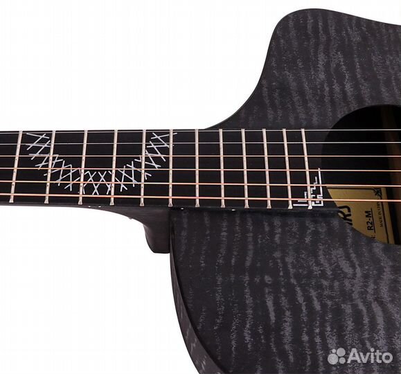 Гитара аккустическая черная с кейсом R2-M Lyxars