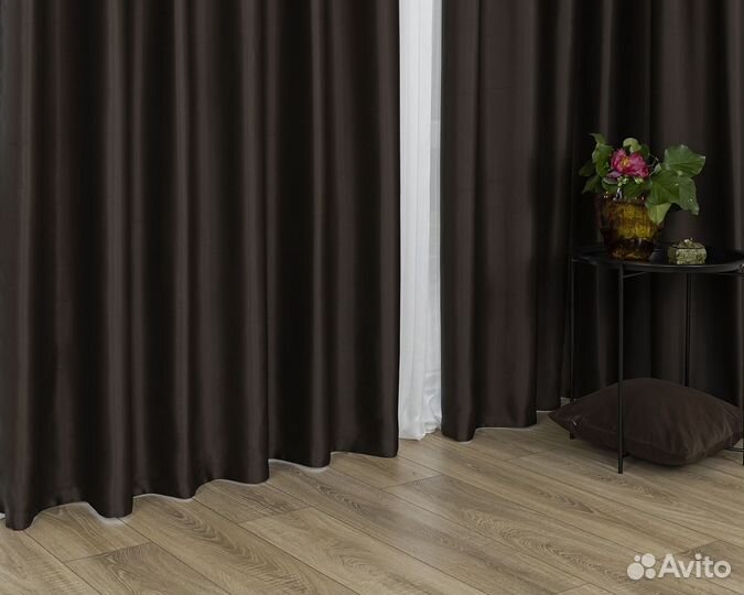 Комплект портьер блэкаут Марсель Шоколад шторы